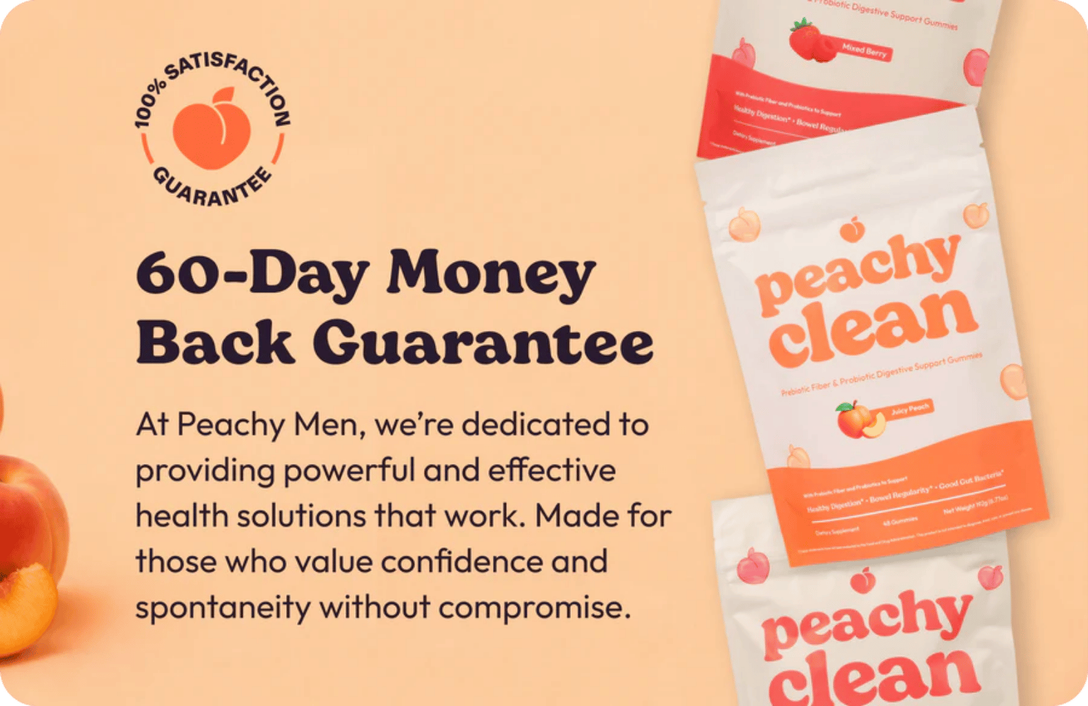 Peachy Clean™ Sugar-Free Pre+Probiotic Fiber Gummies