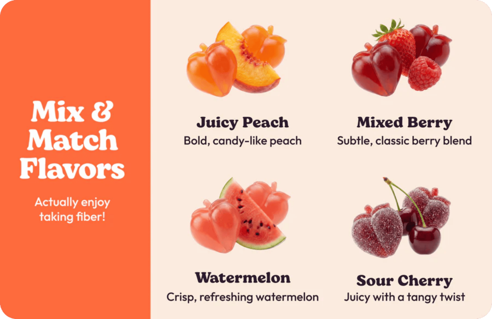 Peachy Clean™ Sugar-Free Pre+Probiotic Fiber Gummies